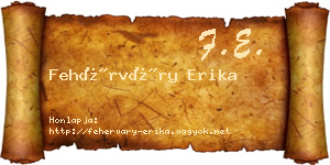 Fehérváry Erika névjegykártya
